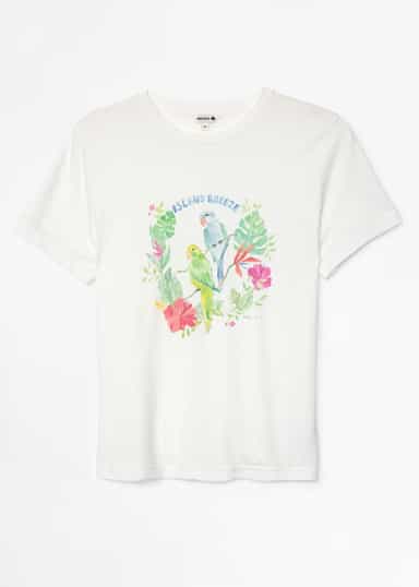Amanda Mönstrad t-shirt - Vit 5 - Indiska