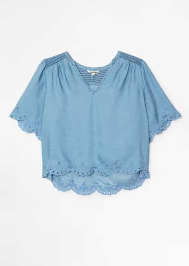 ARIELLE Blå bluse i tencel - Blå 6 - Indiska