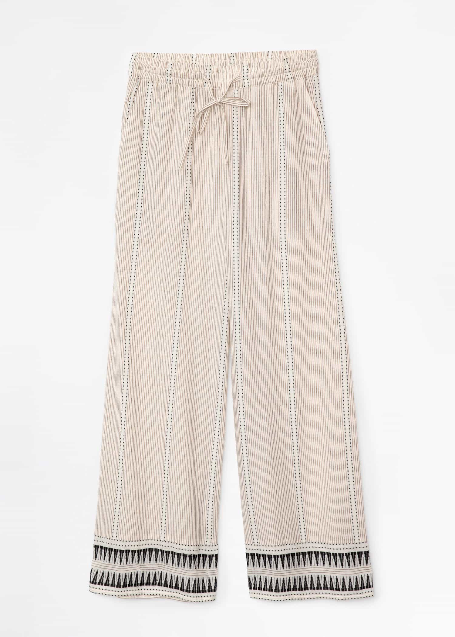 DONNA Jacquardmönstrade byxor  - Beige 4 - Indiska