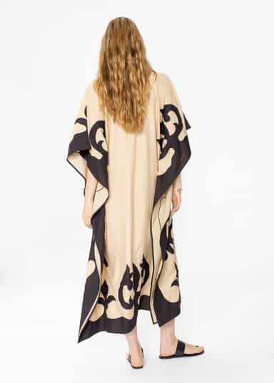 GARBO Pitkä kuviollinen kaftaani - Beige 4 - Indiska