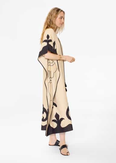 GARBO Pitkä kuviollinen kaftaani - Beige 5 - Indiska