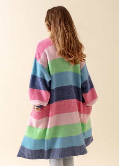 VANESSA Färgglad lång cardigan - Multi 3 - Indiska