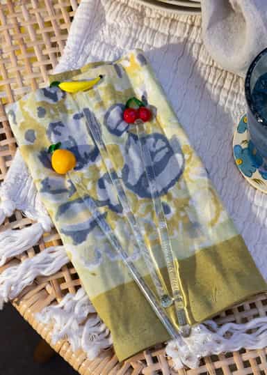 FRUIT Dekorativa drinkpinnar i glas - Multi 1 - Indiska