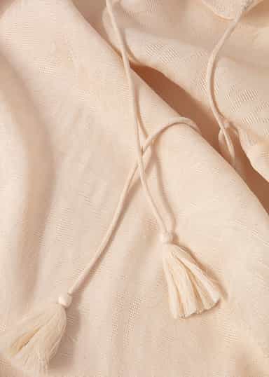 ADIL  Jaqcuard vevd kaftan - Beige 2 - Indiska