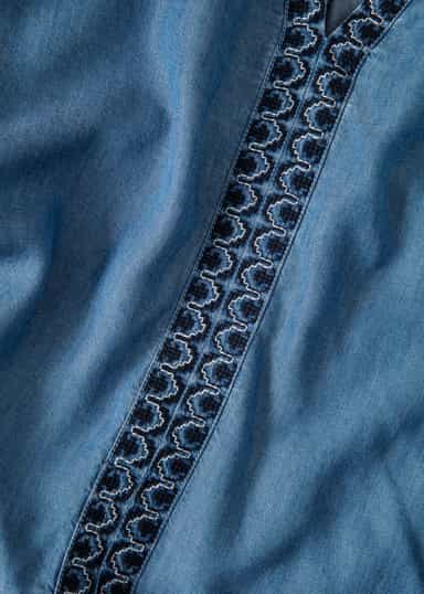 MARYLIN Blå broderad blus - Blå 6 - Indiska