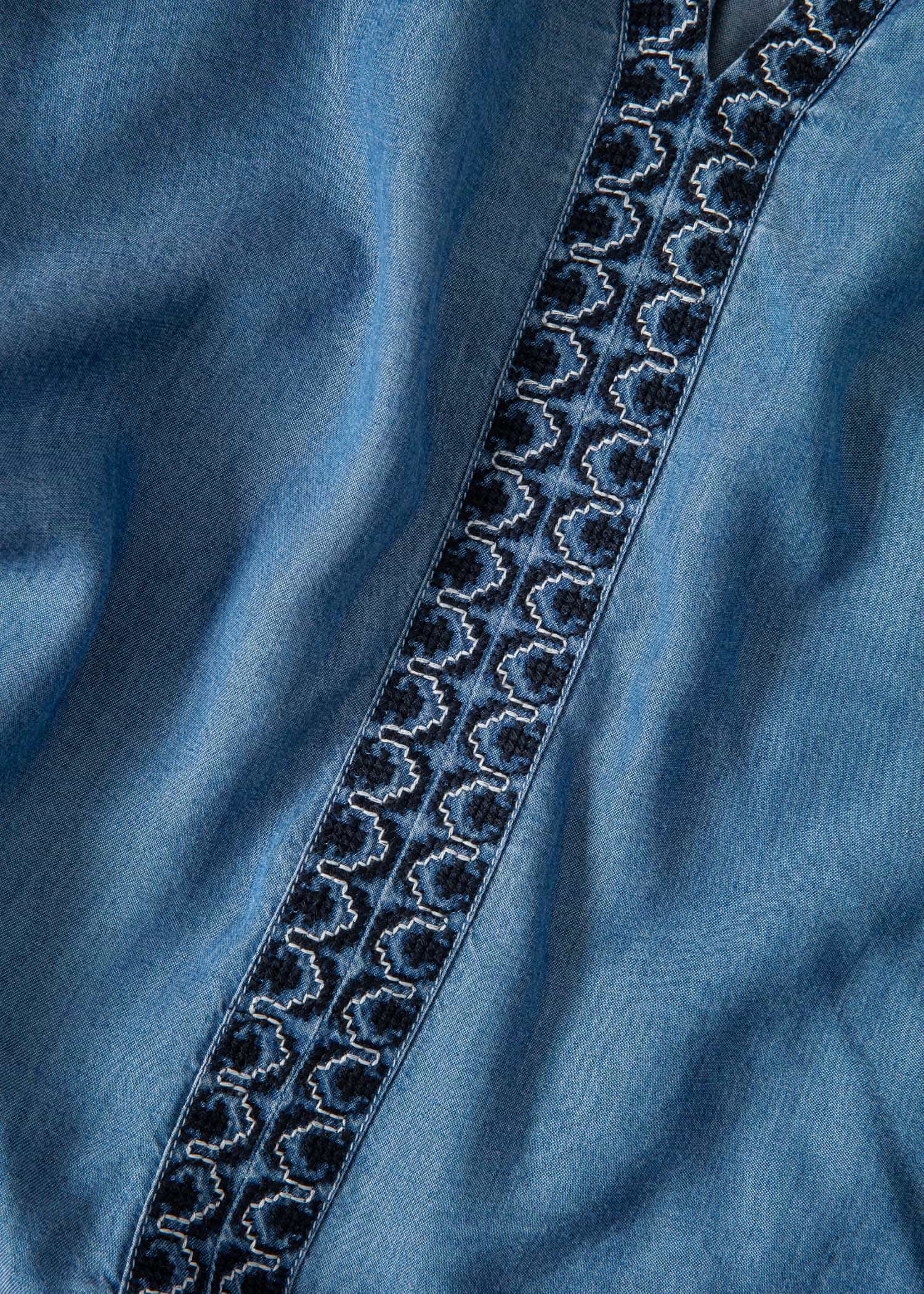 MARYLIN Blå broderad blus - Blå 6 - Indiska