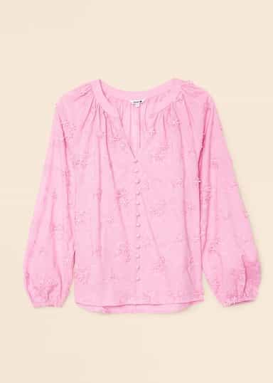 LIMA Rosa broderad bomullsblus - Rosa 5 - Indiska
