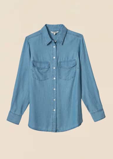 KIENNA Skjorta i tencel lyocell - Blå 1 - Indiska