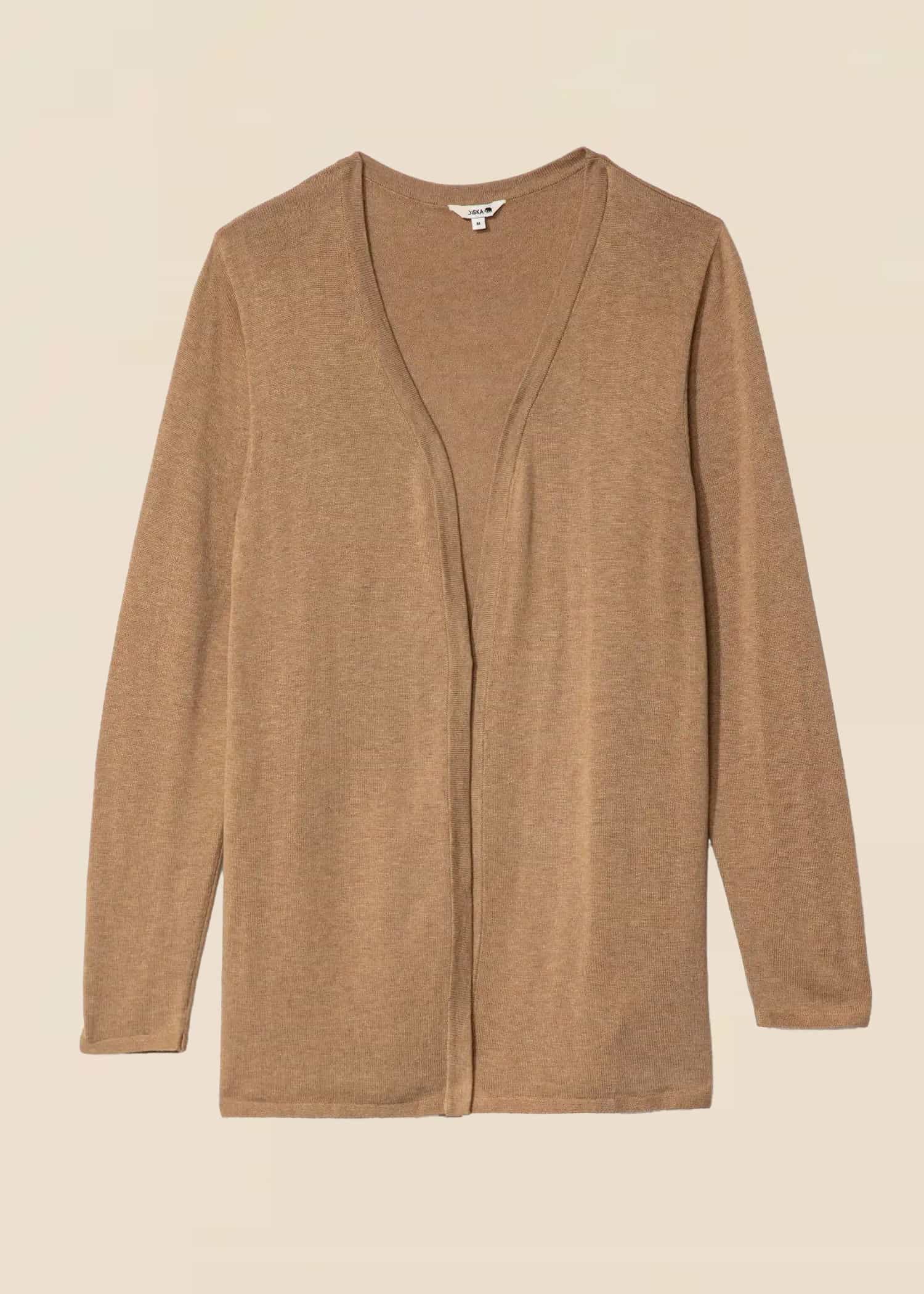 Pernilla Ensfarget strikket cardigan - Beige 1 - Indiska