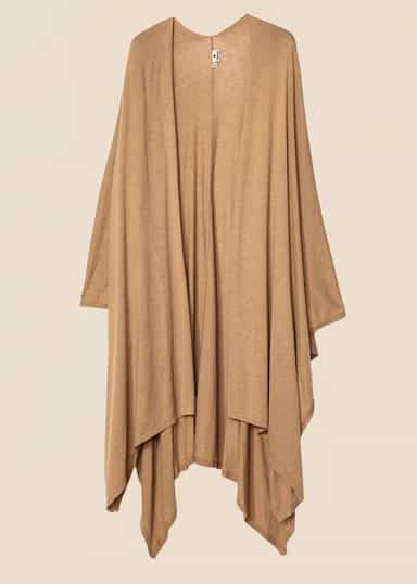KARIN Poncho i bomull & viskos - Beige 1 - Indiska