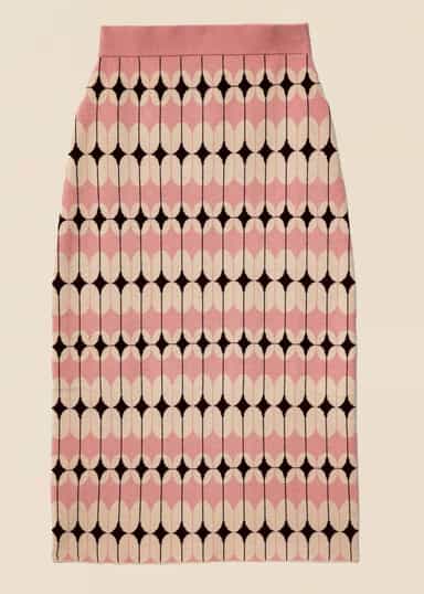 THEA Jacquard-neulottu hame - Vaaleanpunainen 1 - Indiska