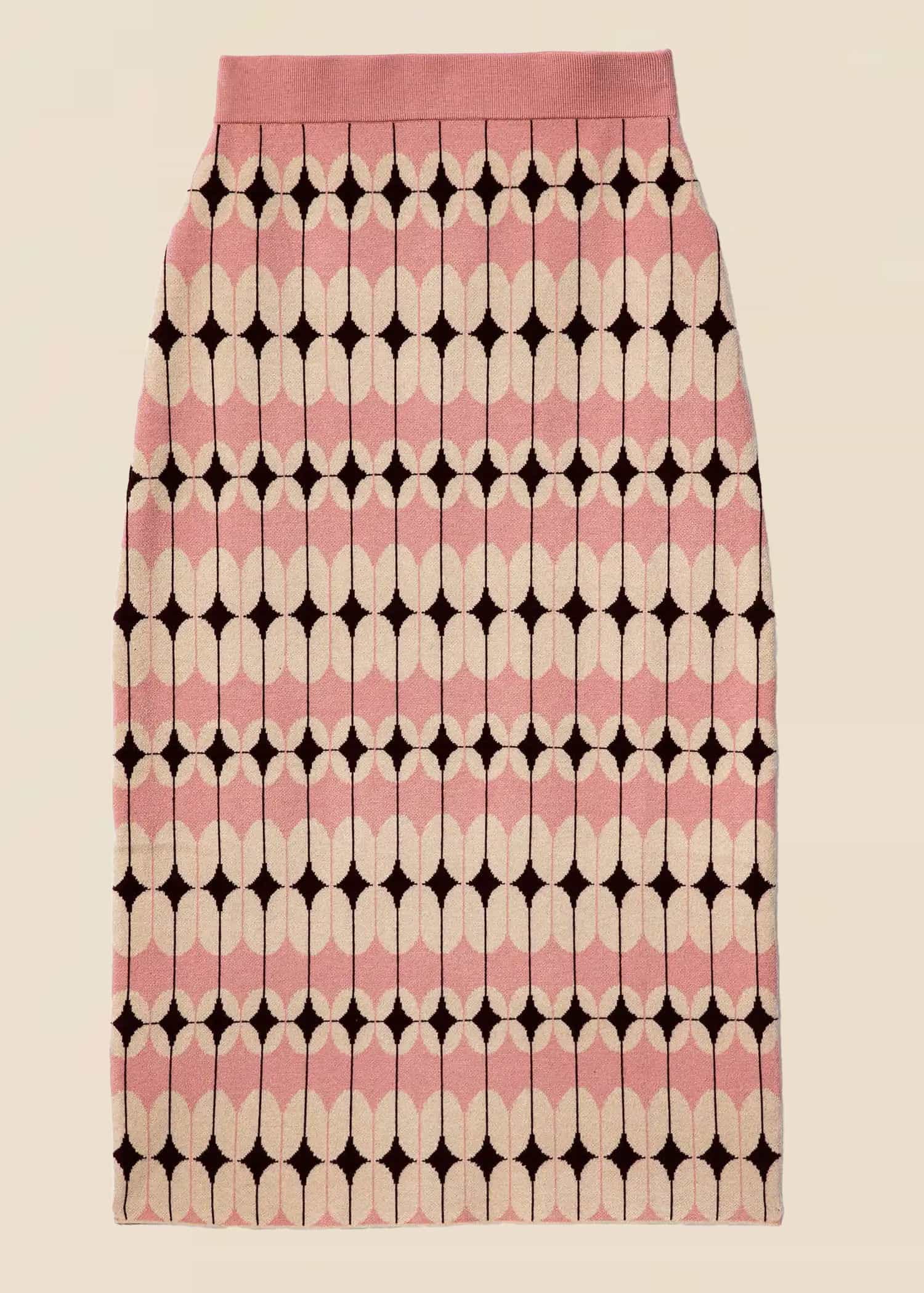 THEA Jacquard-neulottu hame - Vaaleanpunainen 1 - Indiska
