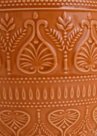 XL Mönstrad XL-mugg i stengods - Orange 2 - Indiska