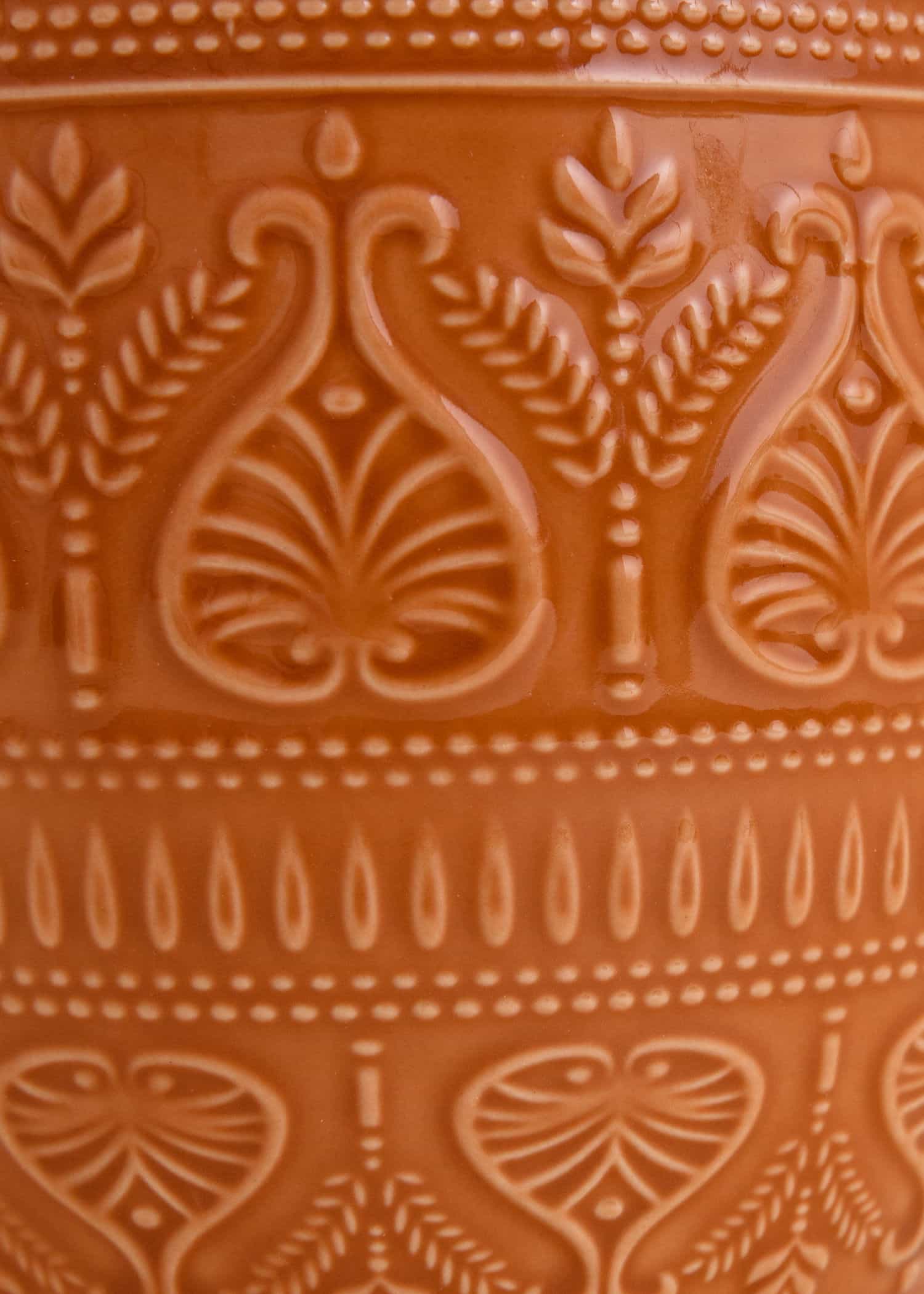 XL Mönstrad XL-mugg i stengods - Orange 2 - Indiska