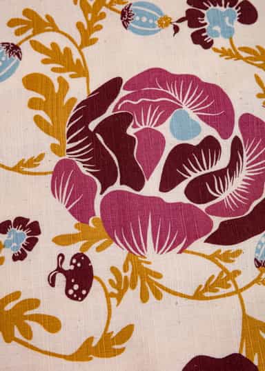 Tara Bomullsduk med blommönster - Rosa 2 - Indiska