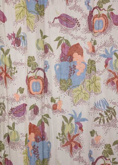 Lin Mønstret gardin 300x120 cm - Multi 3 - Indiska