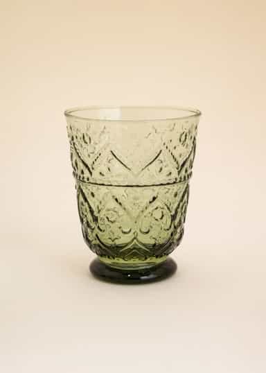 BOMBAY Handblåst dricksglas - Grön 1 - Indiska