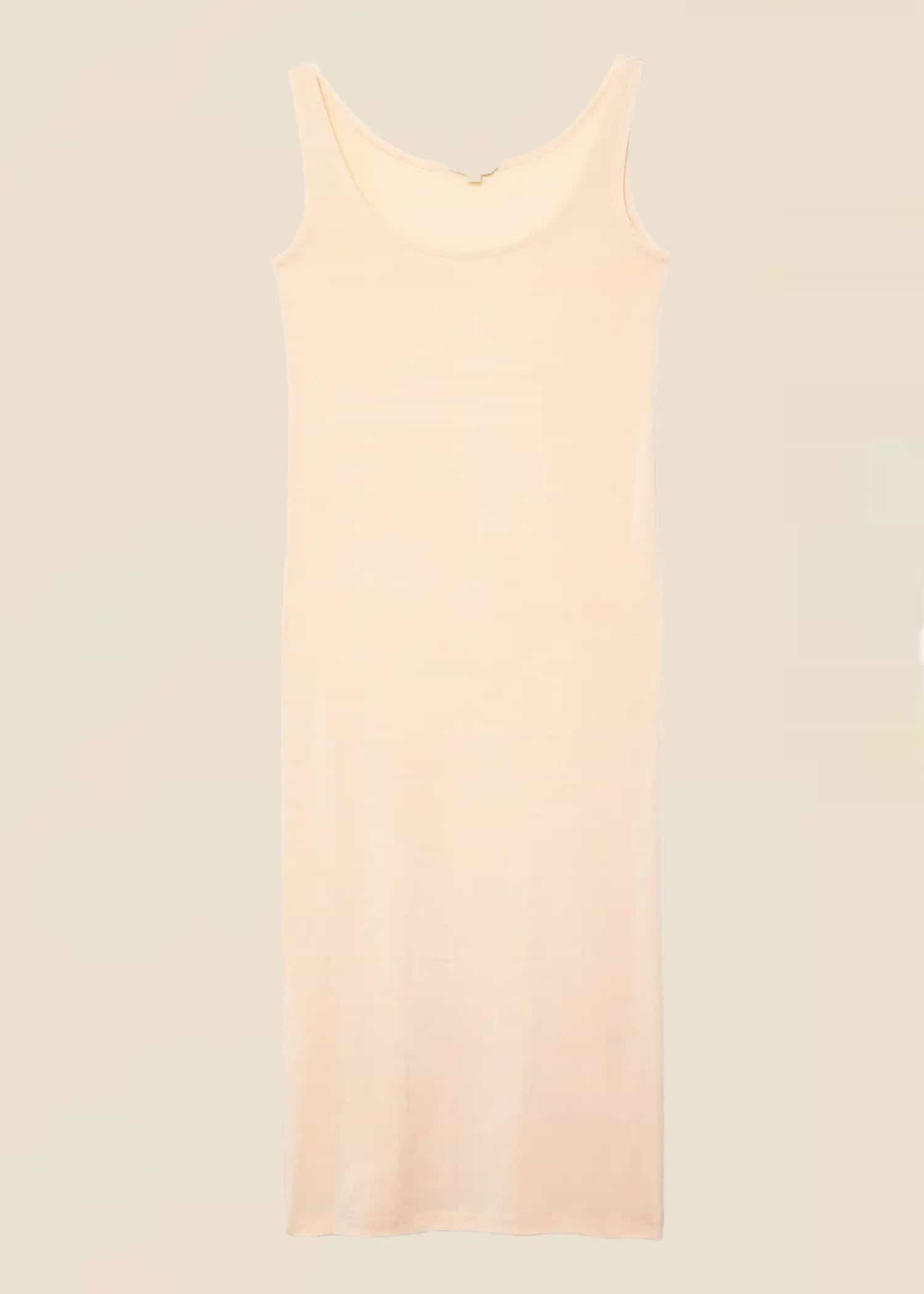 SANNE Beige lång underklänning - Beige 1 - Indiska