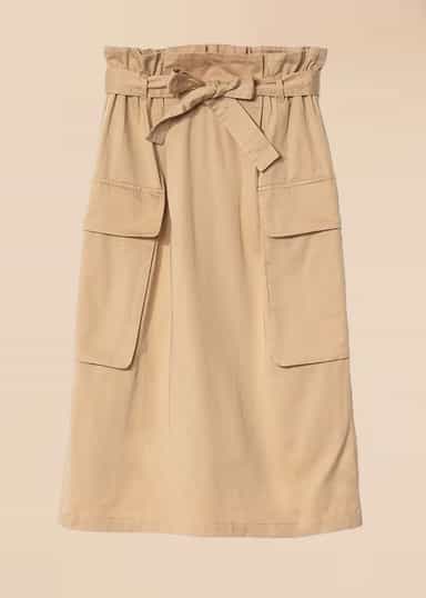 BESSIE Beige puuvillainen cargohame - Beige 1 - Indiska
