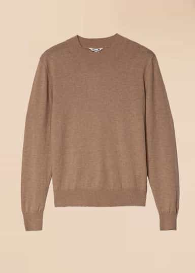 MI1U Strikket genser i ull og bomull - Beige NO - Indiska