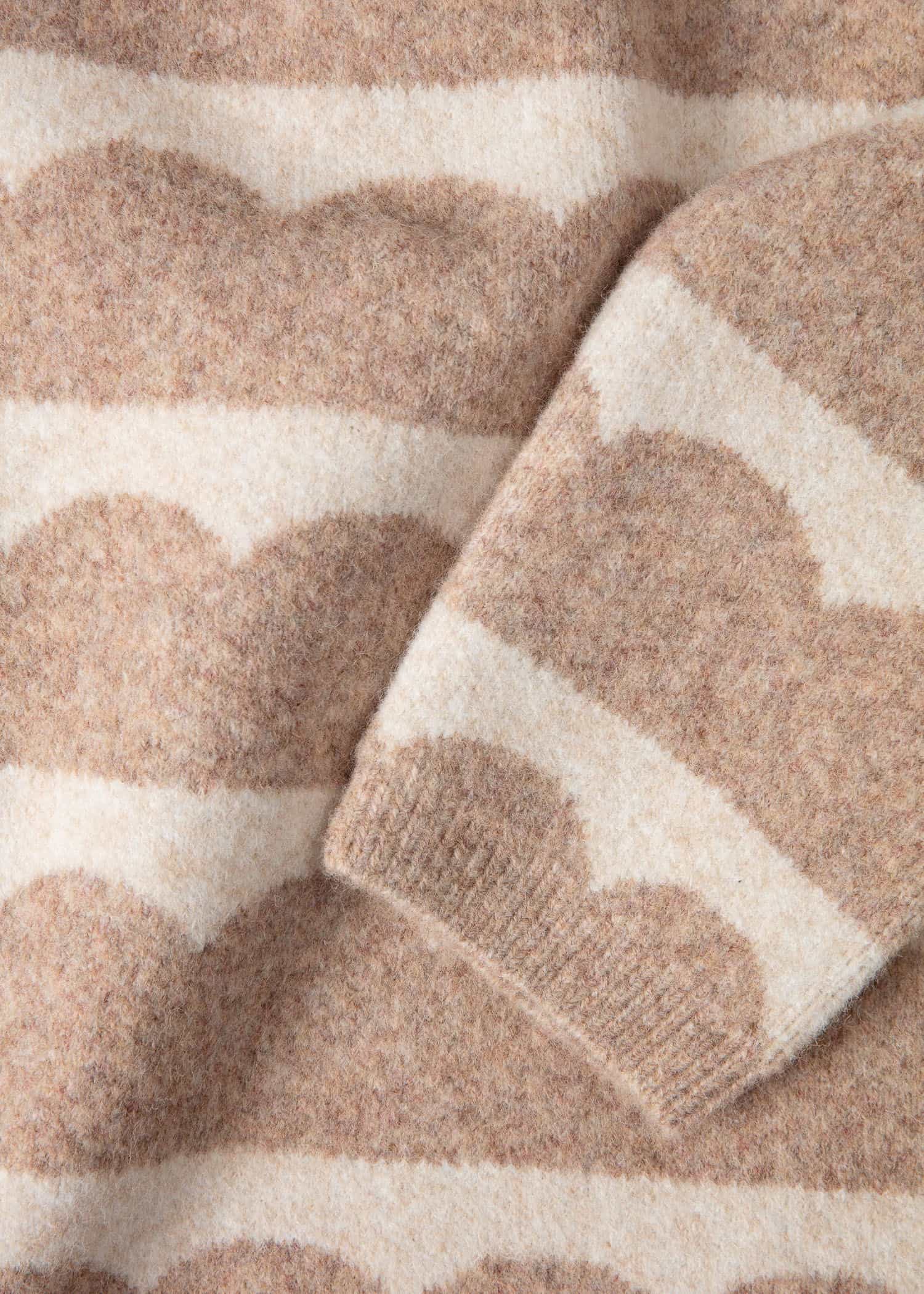 AMELIA Stickad mönstrad tröja - Beige 2 - Indiska