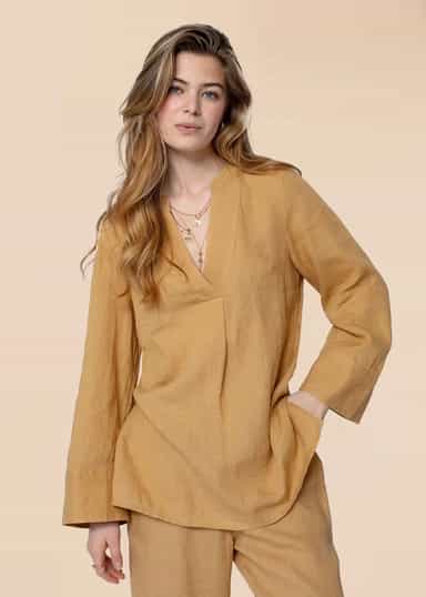 HIBO Beige linnetunika - Beige 1 - Indiska