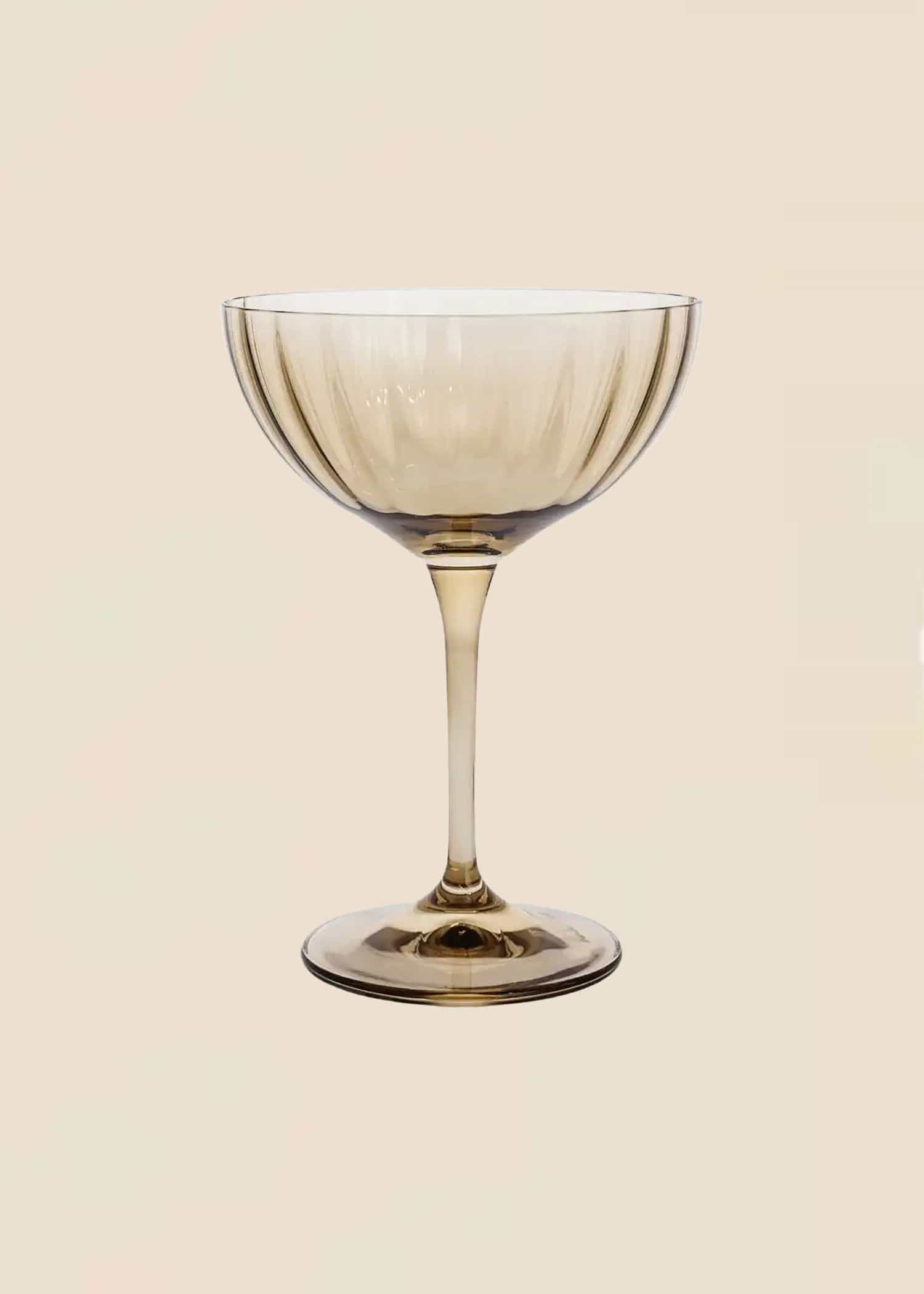 AVA Champagneglass med bølgetekstur - Grønn 1 - Indiska
