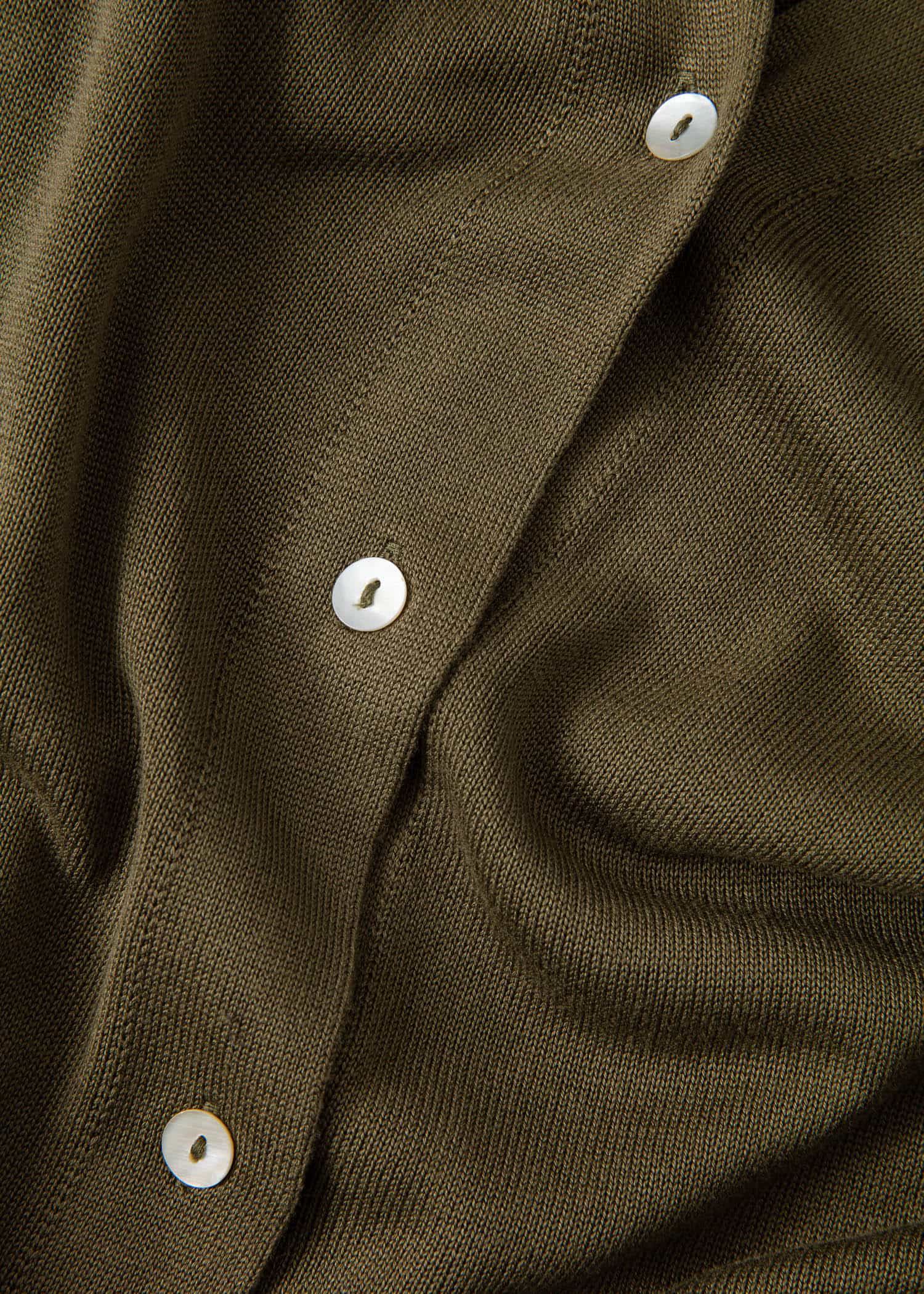 ALVA Khakifärgad cardigan med krage - Grön 2 - Indiska