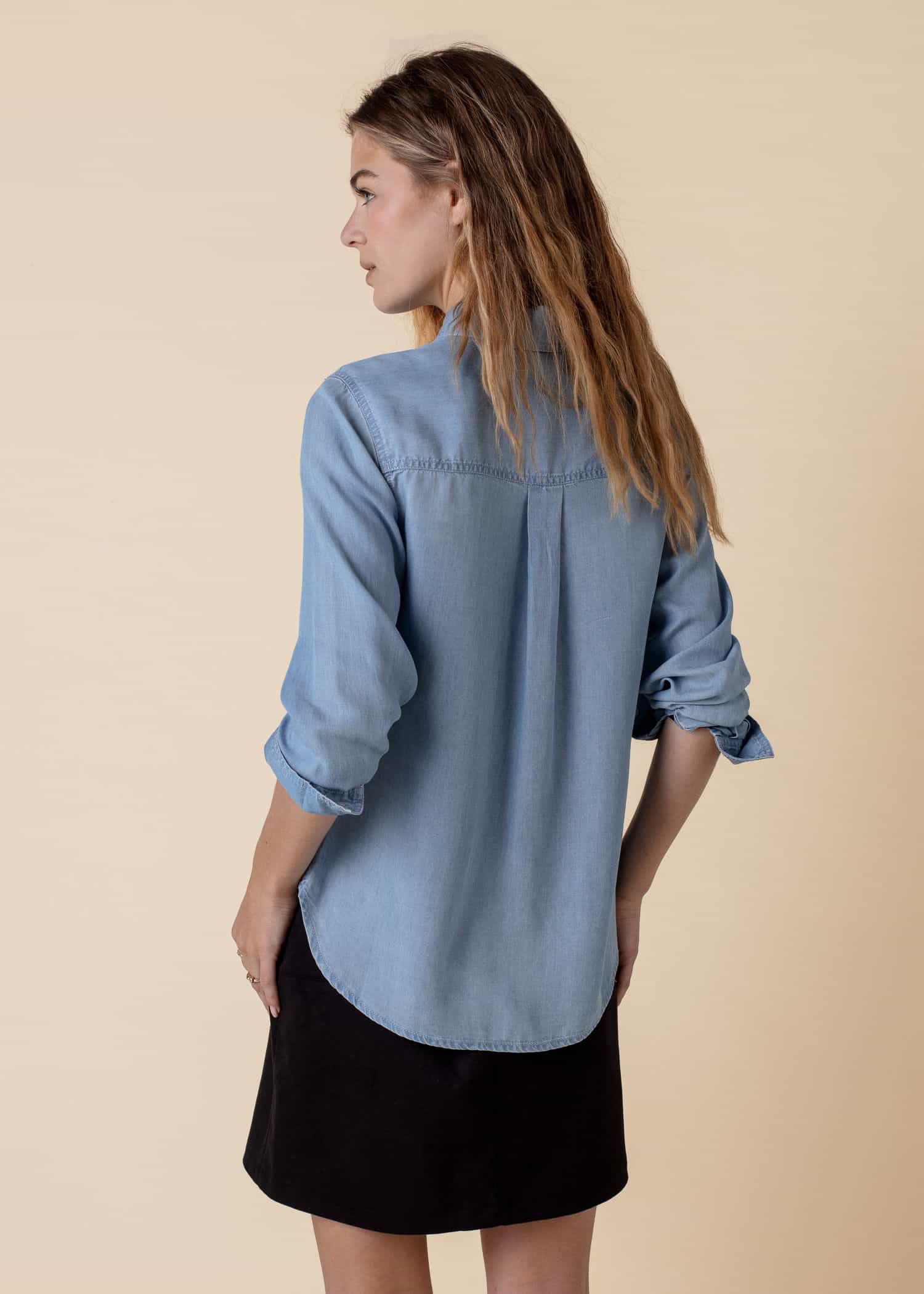 KIENNA Shirt in tencel lyocell - Blå 2 - Indiska