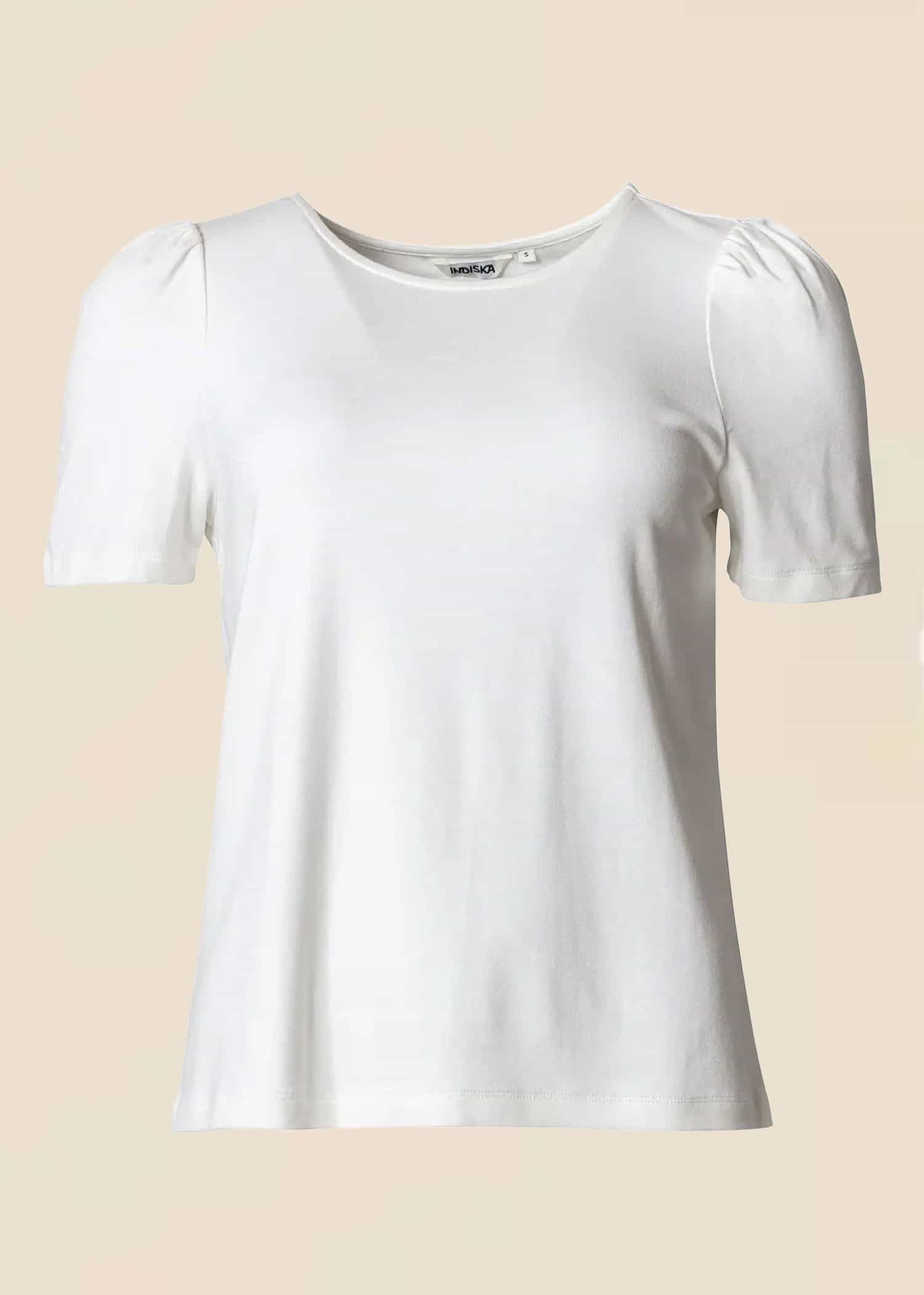 GWEN Vit t-shirt med puffärm - Vit 1 - Indiska