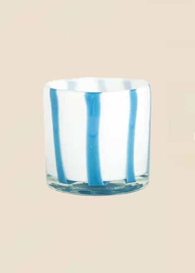 STRIPE Stripete lykt - Hvit 1 - Indiska