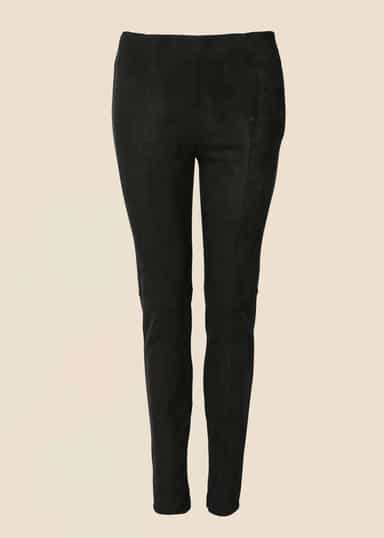 Molly Leggings i imitert semsket skinn - Svart 1 - Indiska
