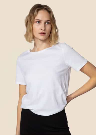 Mathilda Vit T-shirt i bomull - Vit 1 - Indiska