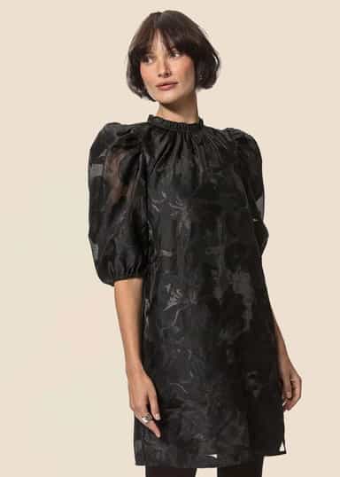 ZIZI Svart jacquard-kjole - Svart 1 - Indiska