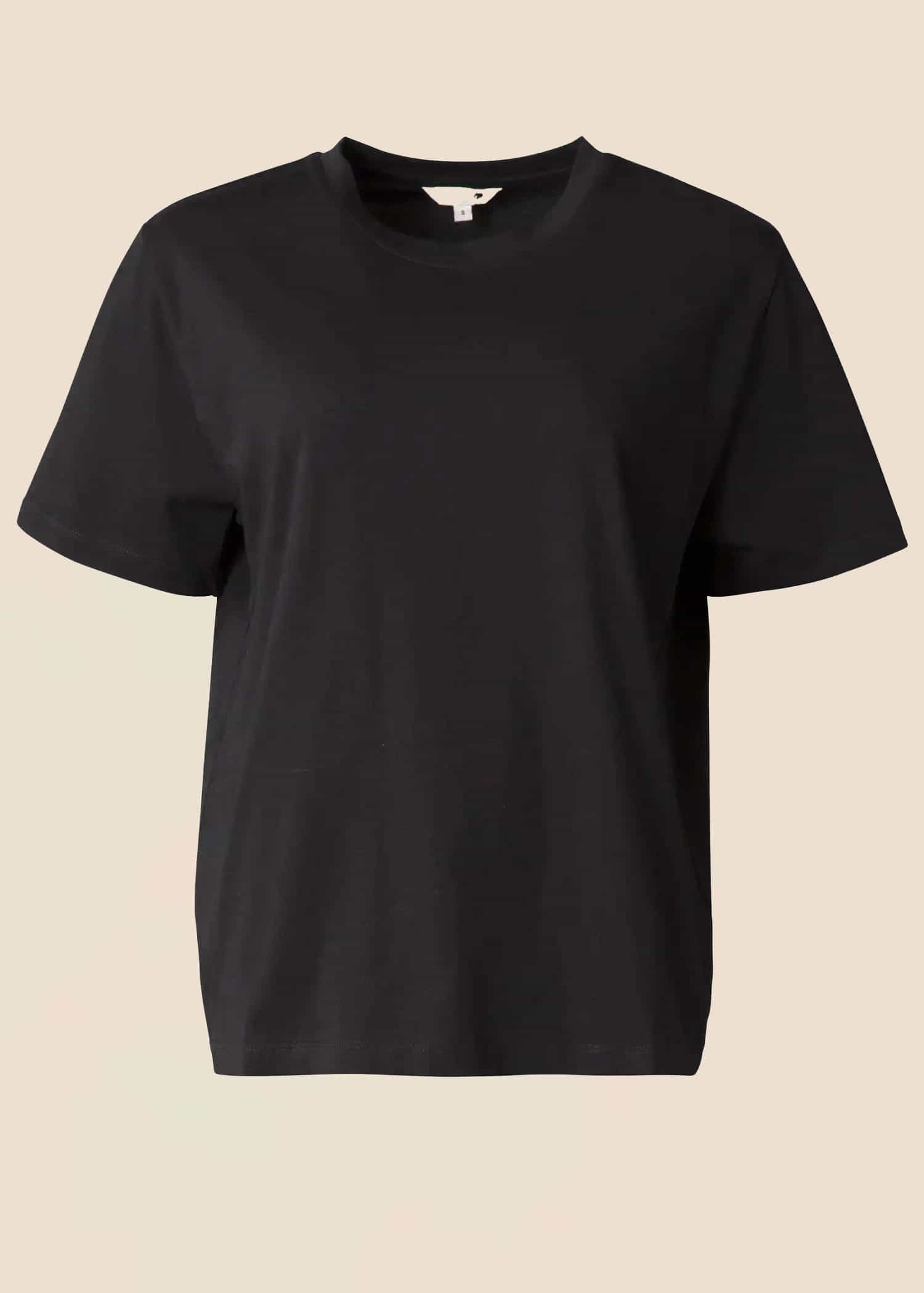 Heather Svart t-shirt i bomull - Svart 1 - Indiska