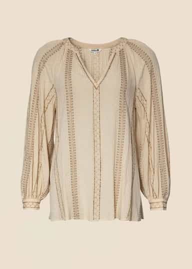 Taytum Puhvihihainen pusero - Beige 1 - Indiska