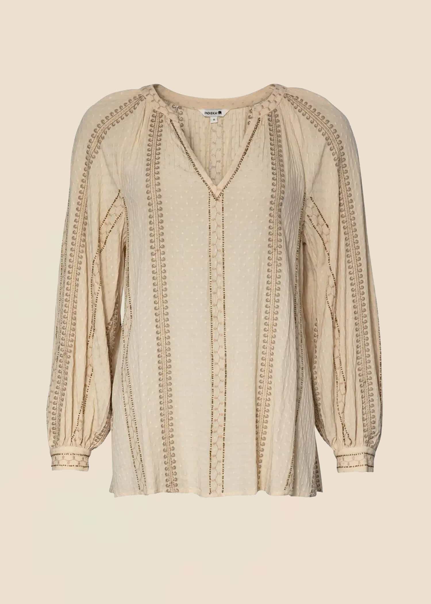 Taytum Puhvihihainen pusero - Beige 1 - Indiska