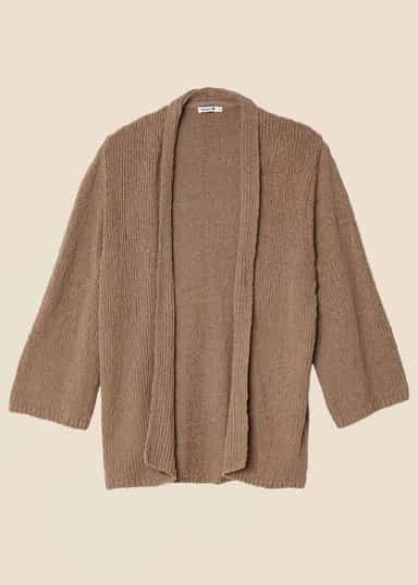 JULIA Stickad kofta i bomullsblandning - Beige 1 - Indiska