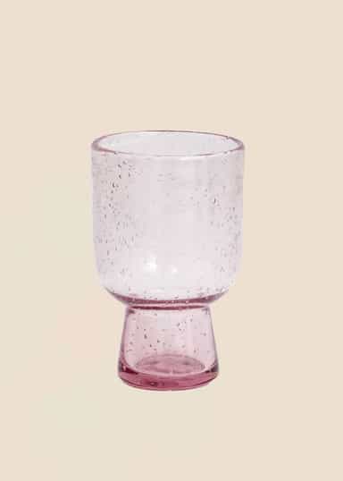ANVI Dricksglas på fot - Rosa 1 - Indiska