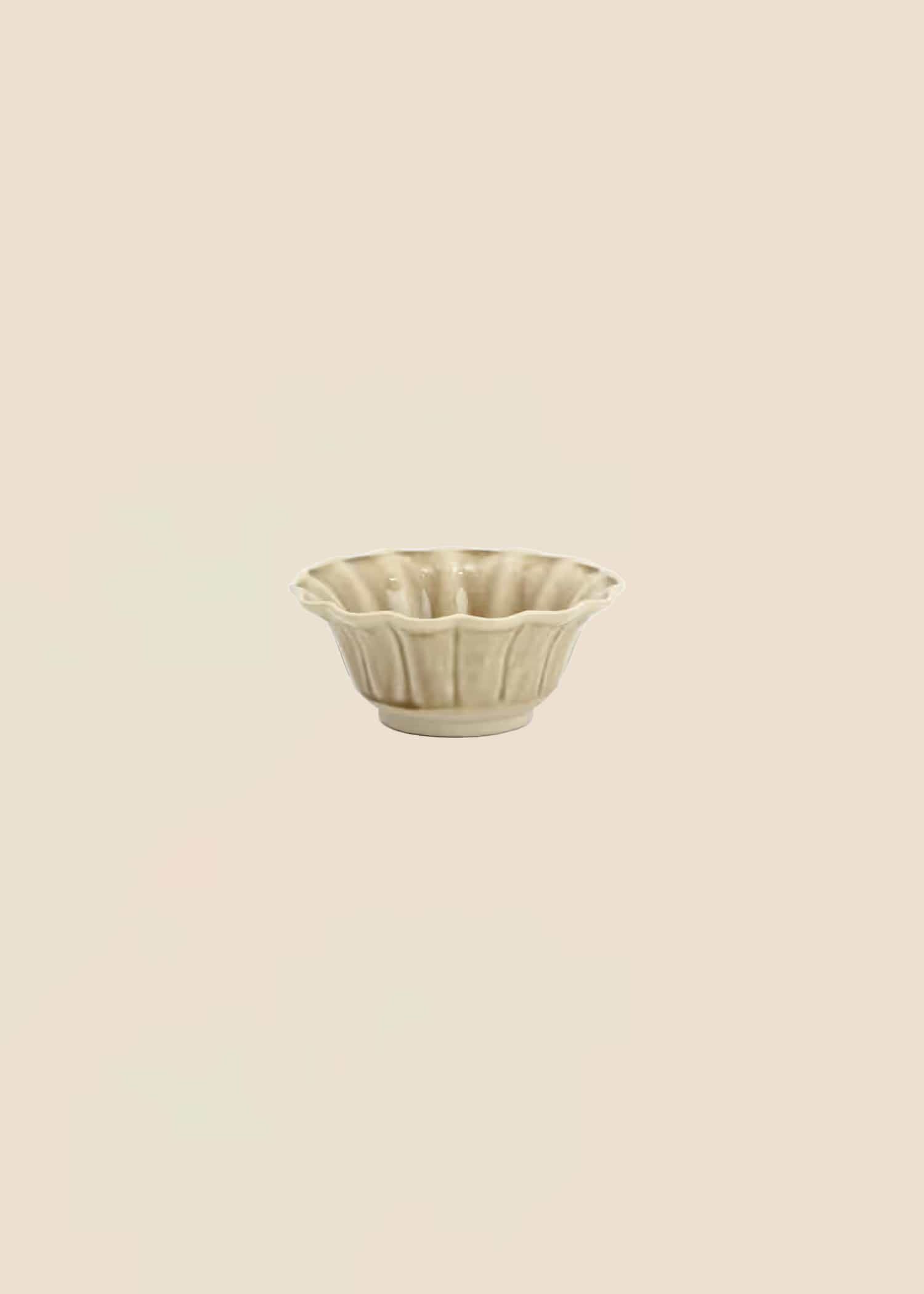 MATHILDA Liten vågig skål i stengods - Beige 1 - Indiska