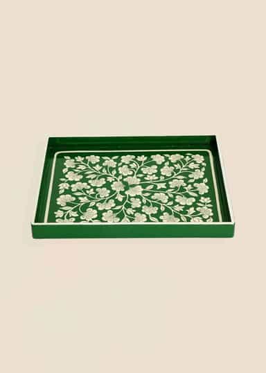 Handpainted Pieni käsin maalattu tarjotin - Vihreä 1 - Indiska