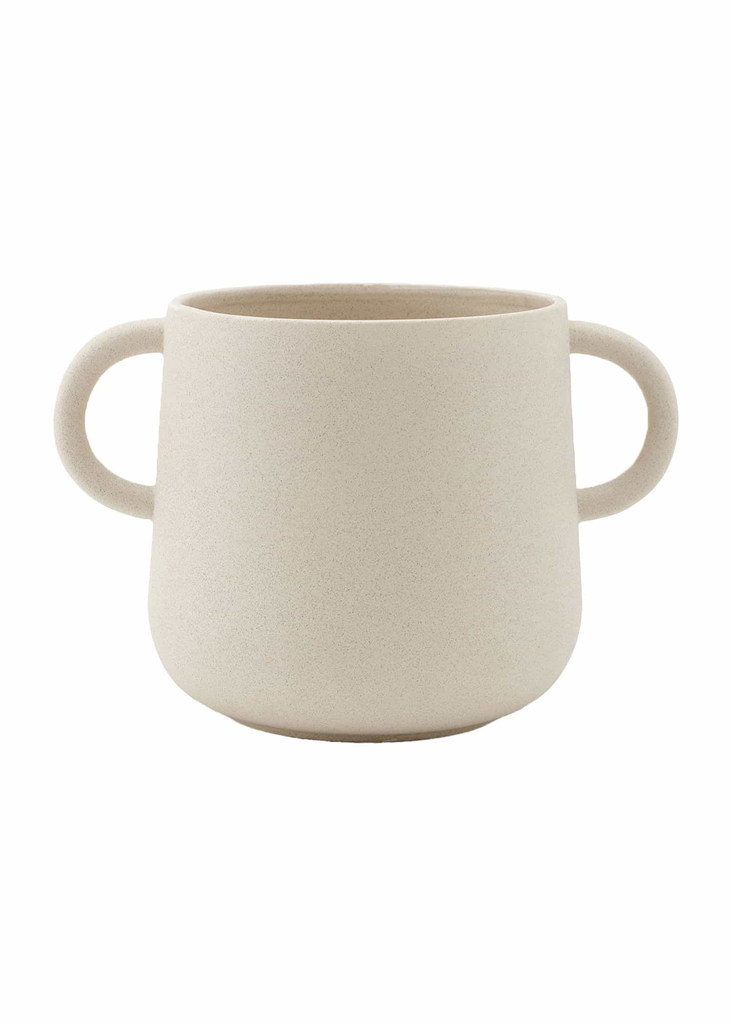 QAN Beige kukkaruukku, kivitavaraa - Valkoinen 2 - Indiska