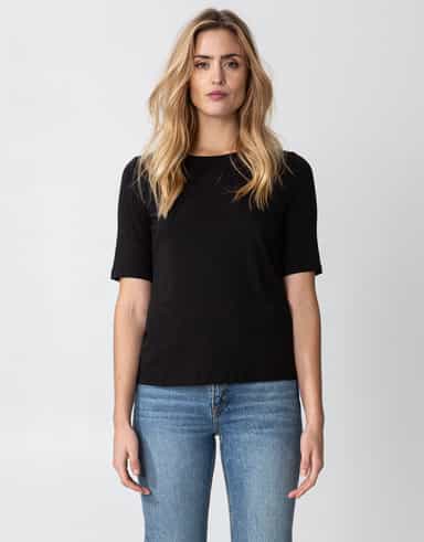 TEA Enfärgad t-shirt - Svart 1 - Indiska