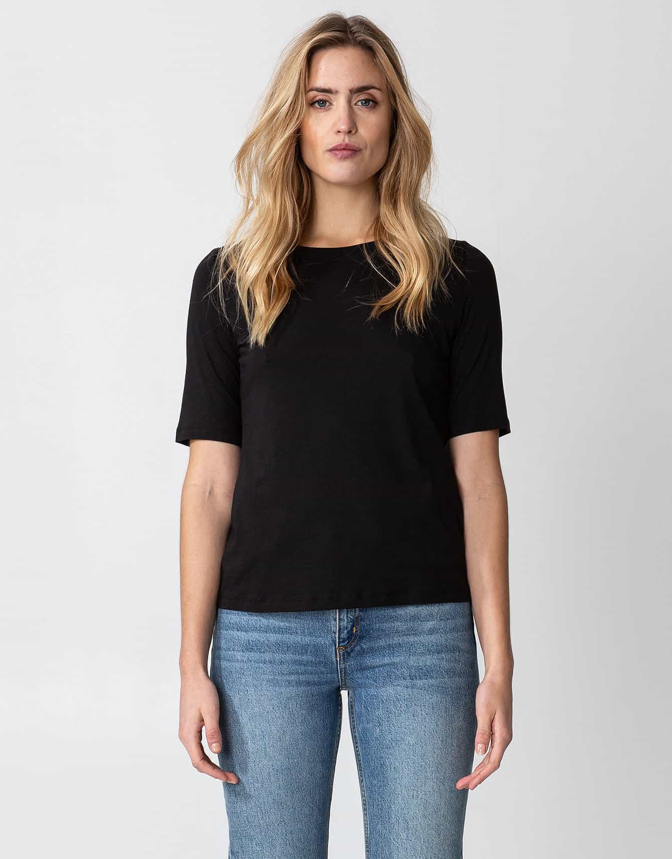 TEA Enfärgad t-shirt - Svart 1 - Indiska