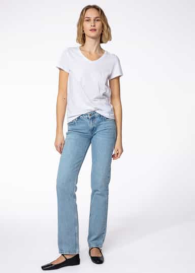 MATHILDA V-ringad bomulls t-shirt - Vit 3 - Indiska