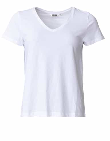 MATHILDA V-ringad bomulls t-shirt - Vit 4 - Indiska