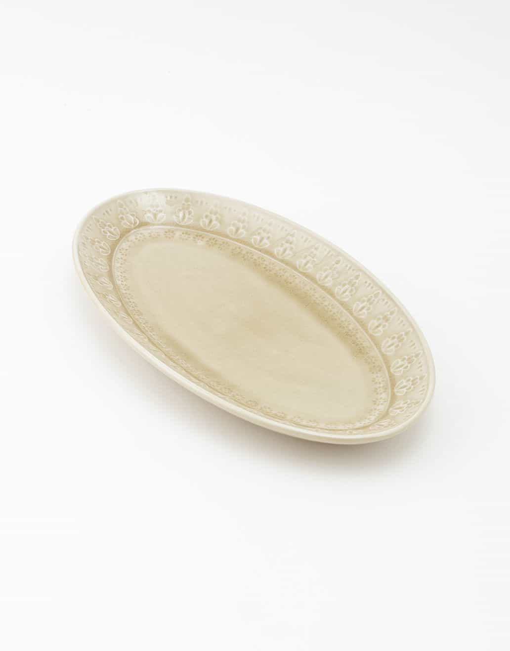 CHENNAI Ovalt serveringsfat i stengods - Beige 3 - Indiska