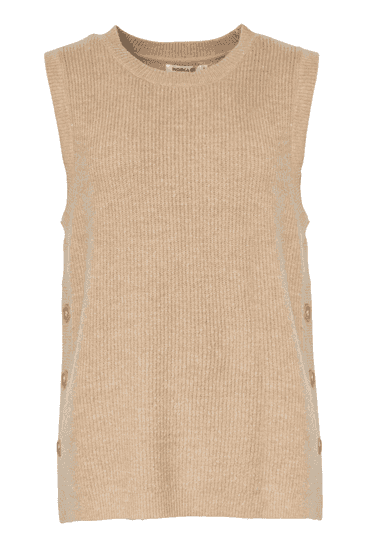 Ried Stickad väst med knäppning - Beige 1 - Indiska