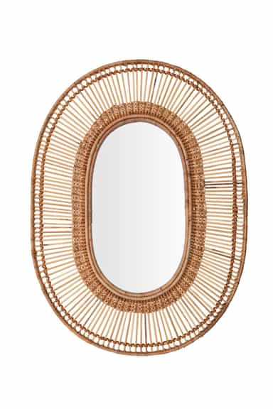 Amita Oval spegel i bambu - Multi 1 - Indiska
