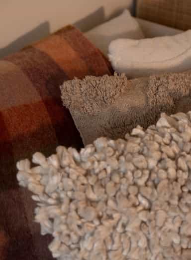 Aravalli Mönstrad pläd i ull och mohair - Brun 3 - Indiska